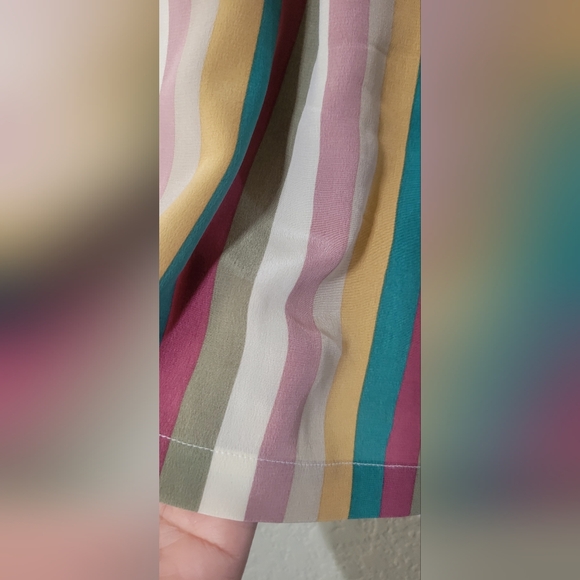 RAILS Gigi Farrah Stripe Belted 100%  Silk Shorts Size M - Picture 8 of 15